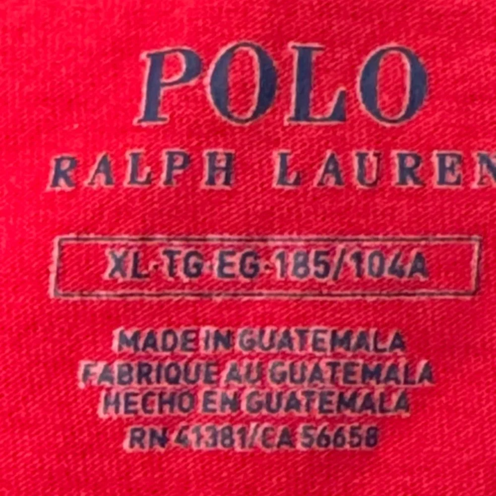 Polo Ralph Lauren Polo Bear Print Red Hooded Long Sleeve T-Shirt Size XL